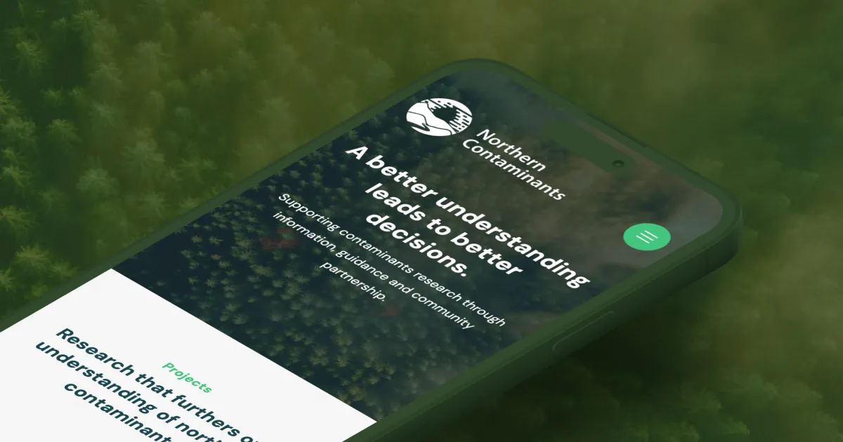 The Northern Contaminants Program website, built with the Council of Yukon First Nations.
