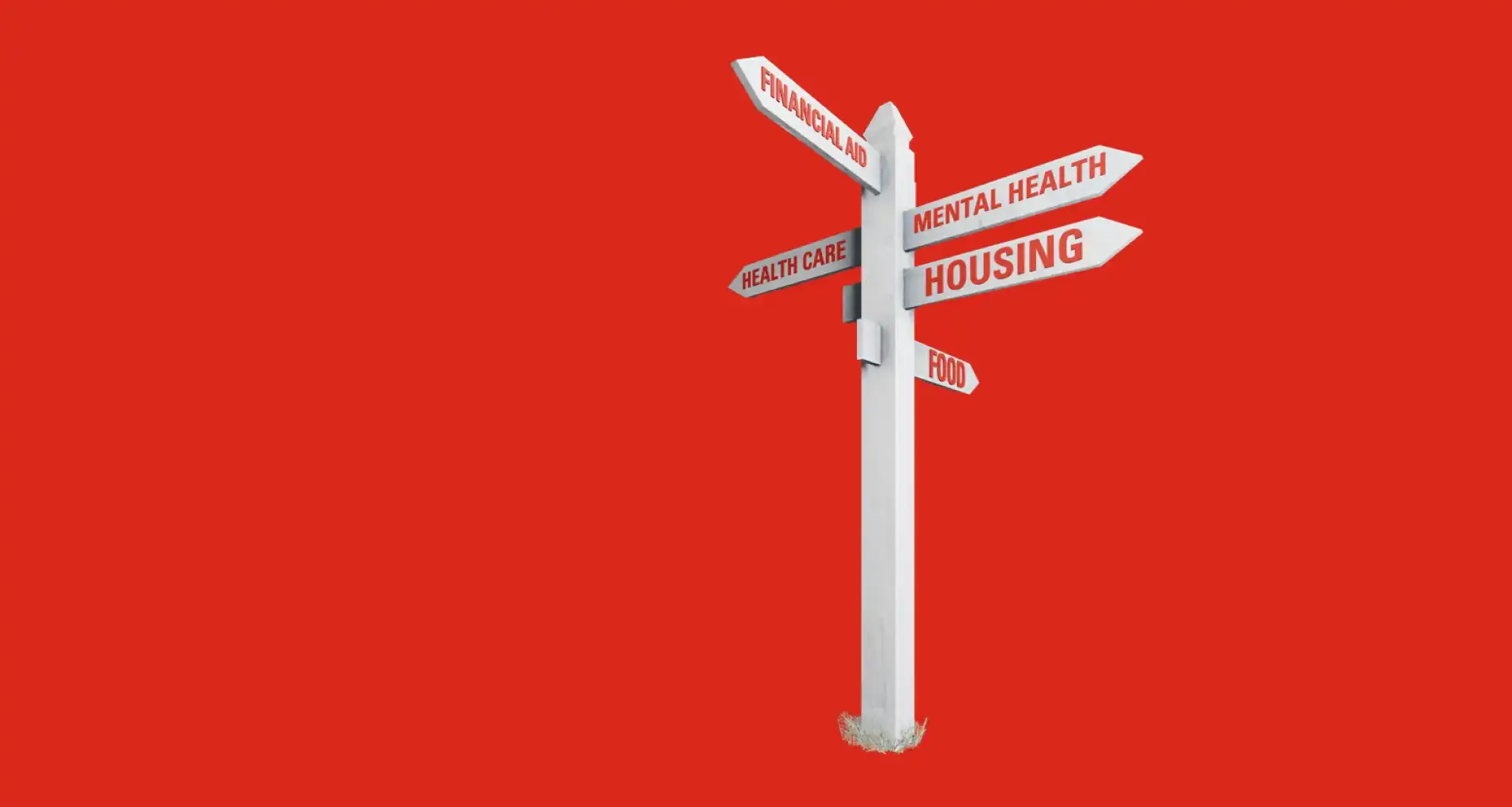 A signpost pointing toward different kinds of support.