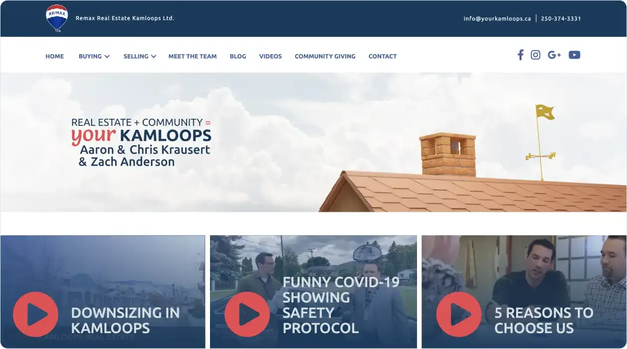 Sample screenshot of the Your Kamloops website home page.